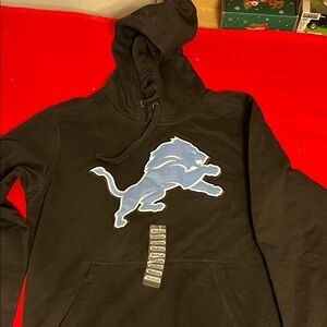 NFL Black Hoodie with Blue Lion Emblem